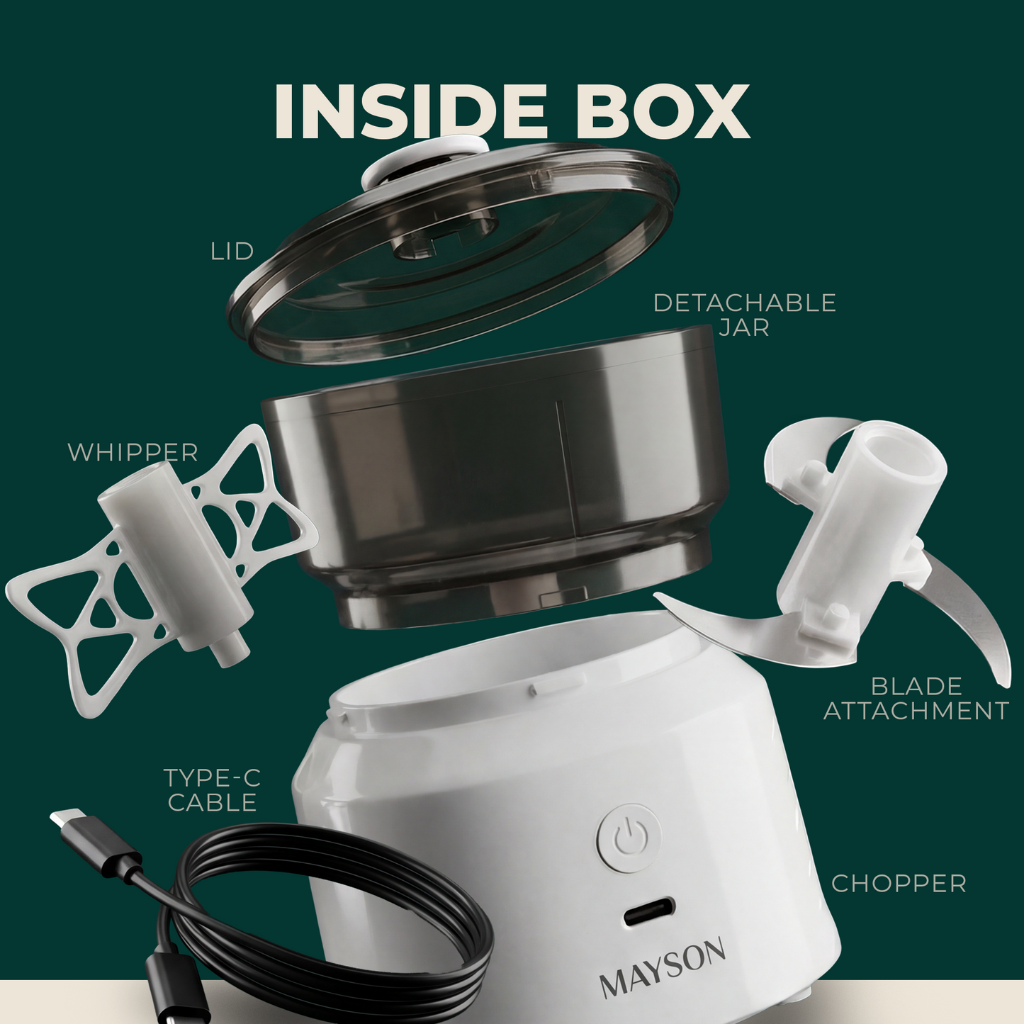 Mini Electric Chopper White